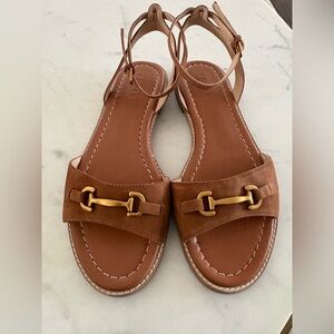 Boden sandals NEW women 41 iris snaffle trim flat ankle strap suede